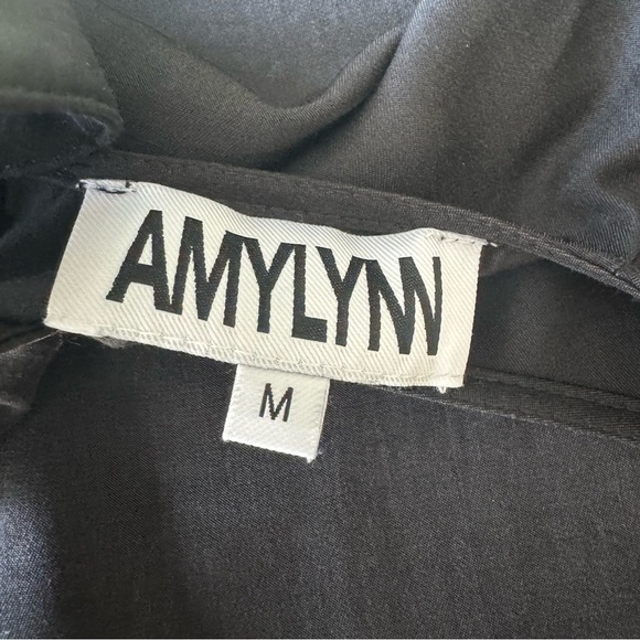 Amy Lynn Black Choker Mini Dress Balloon Sleeves Medium - Picture 12 of 15